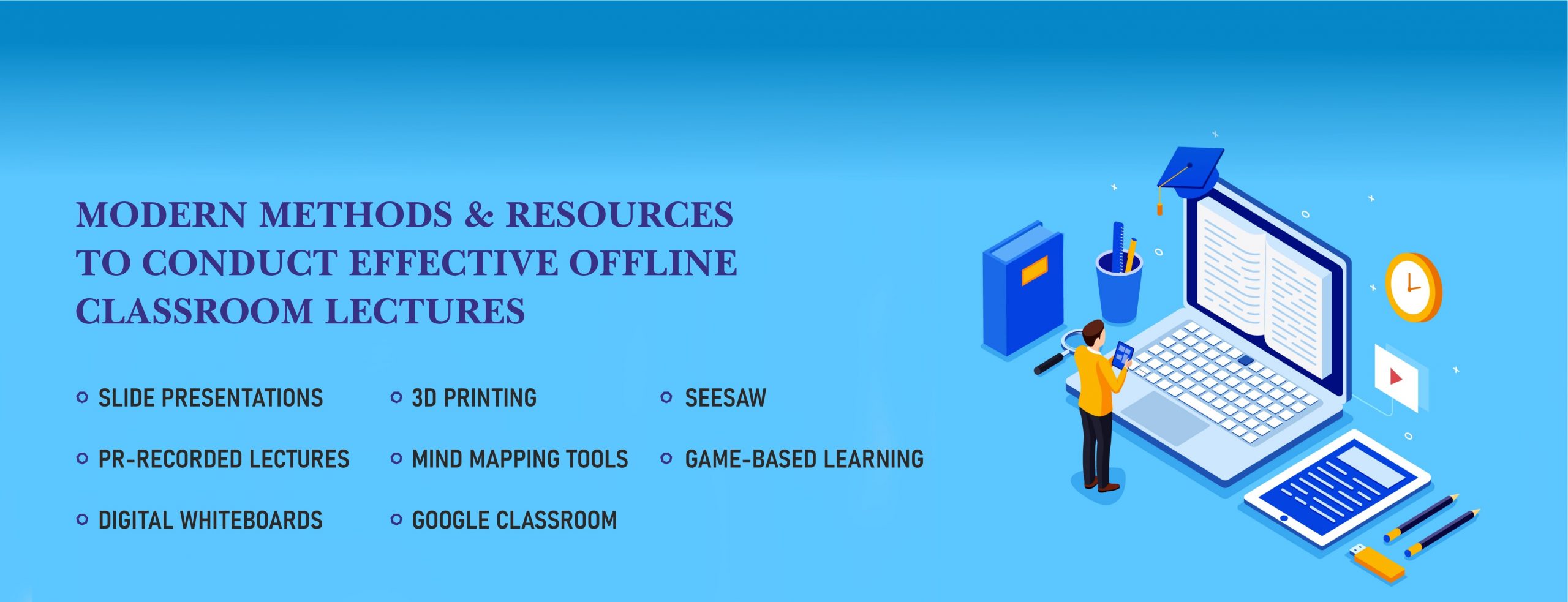 Modern methods and resources to conduct effective offline classroom lectures